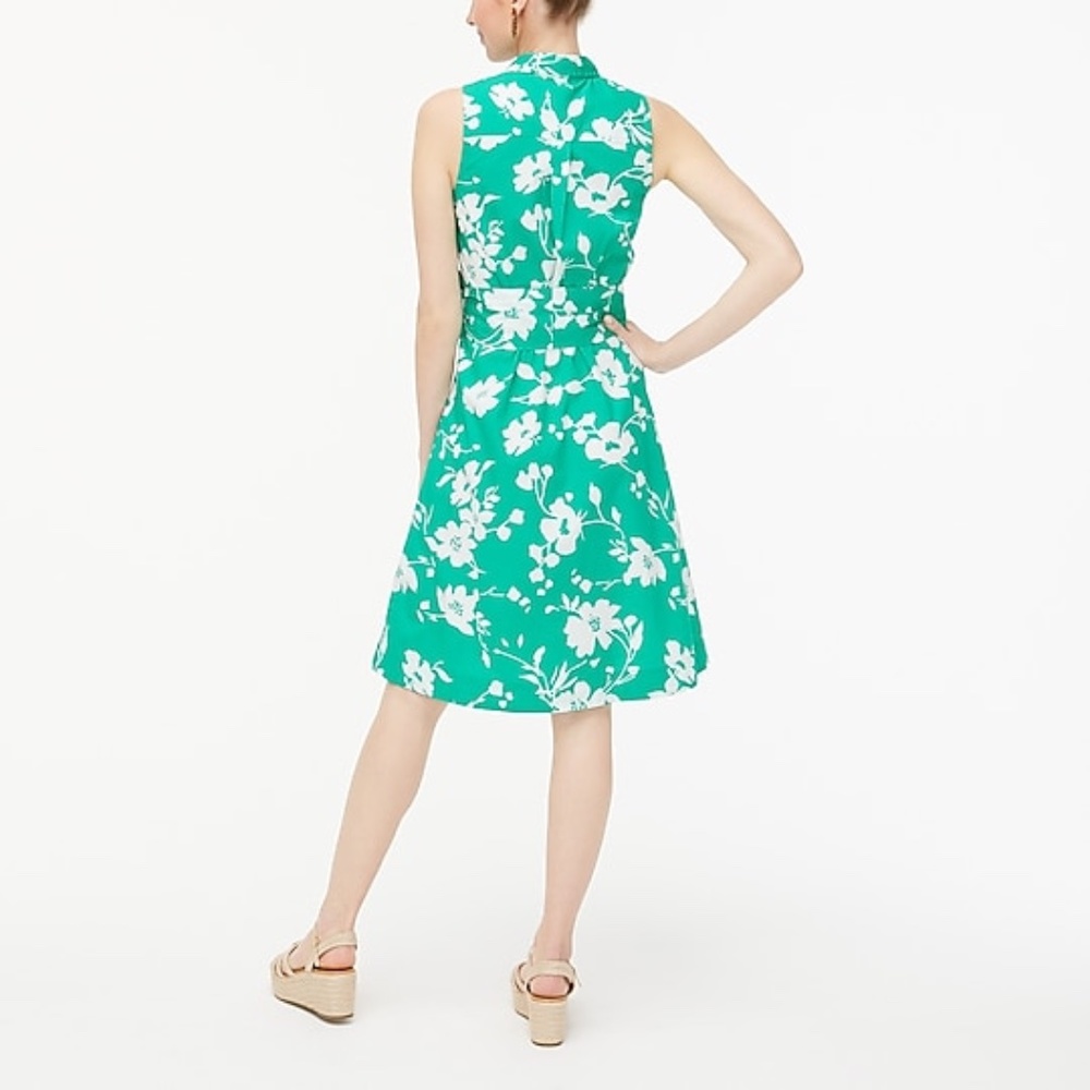 🆕️ J. Crew Sleeveless tie-waist shirtdress green - Picture 3 of 3
